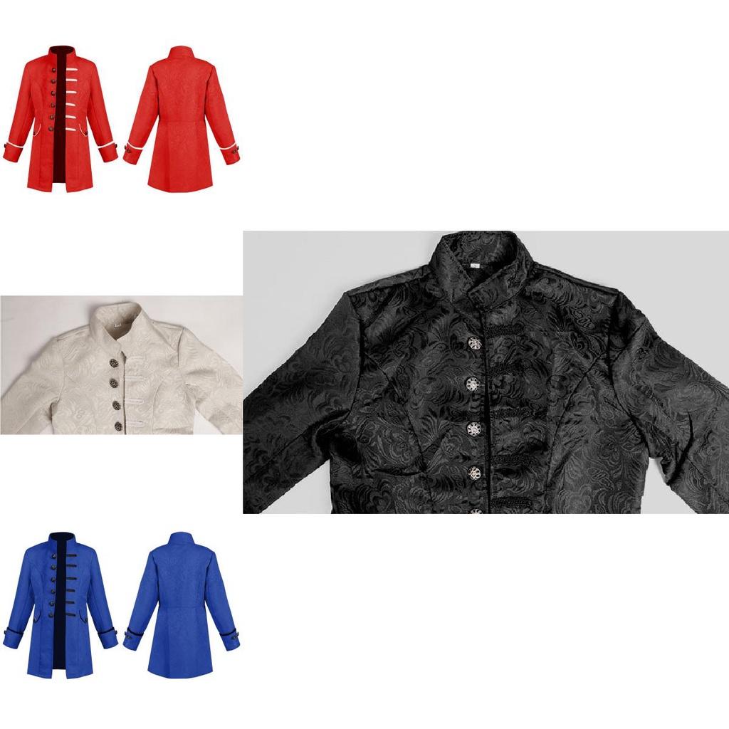 Cappotto Formale Trendy Steampunk Retro per Ragazzo in tinta unita alla moda Stile Europeo Americano Colletto alla Coreana