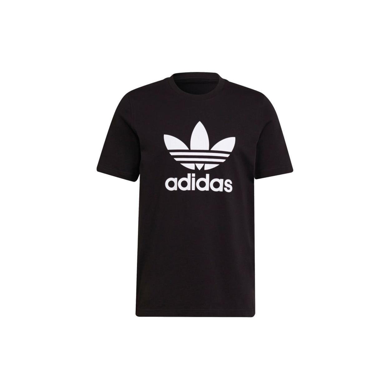 adidas originals Adicolor Classics Large Logo Printing Sports Round Neck Short Sleeve Black Men s H06642 M