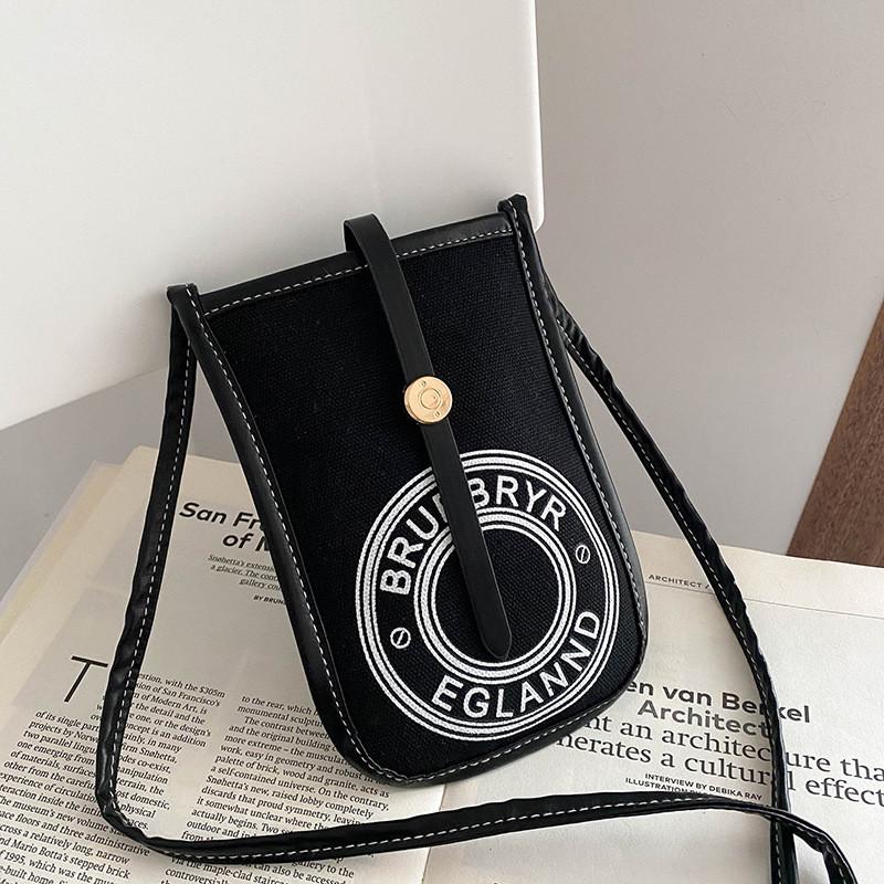 Trendy Canvas Street Style Shoulder Bag For Women 2023 Spring New Fashion Casual Crossbody Bag Black