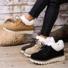 Winter Vintage Warm Hairy Low Top Non Slip Cotton Shoes for Women Retro Solid Versatile Plush Comfortable Chunky Snow Shoes