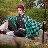 Adult Kids Demon Slayer Corps Kimetsu No Yaiba Kisatsutai Kamado Tanjirou Uniform Agatsuma Zenitsu Cosplay Costume Anime Cloak