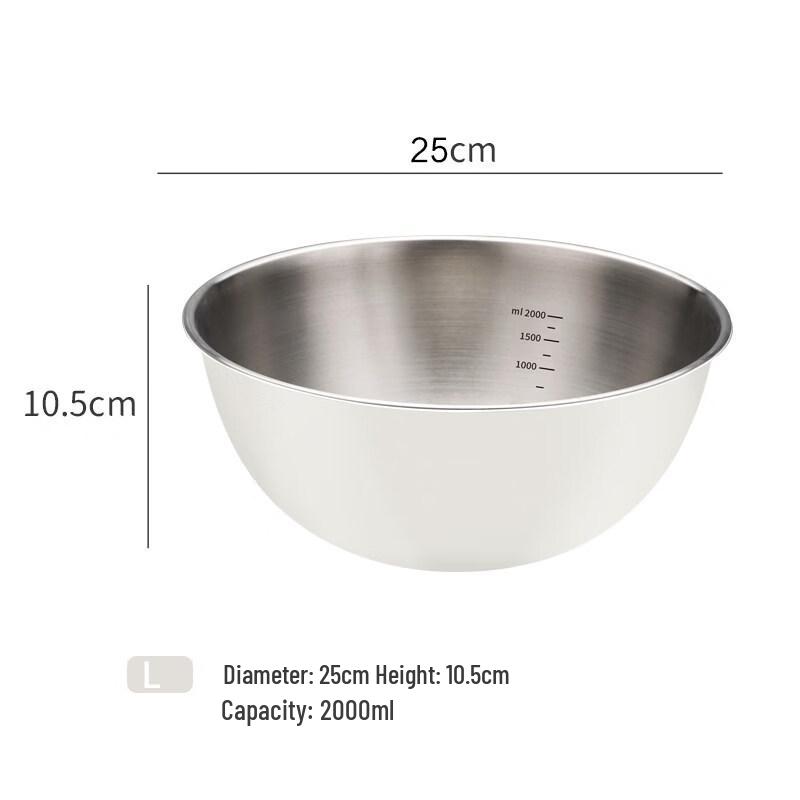 ZISIZ 316 Food-Grade Stainless Steel Kneading Bowl