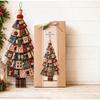 DIY Patchwork Christmas Tree Kit, Farmhouse Fabric Xmas Wall Hanging Ornament Craft Set, Complete Sewing Material Kit for Gifts