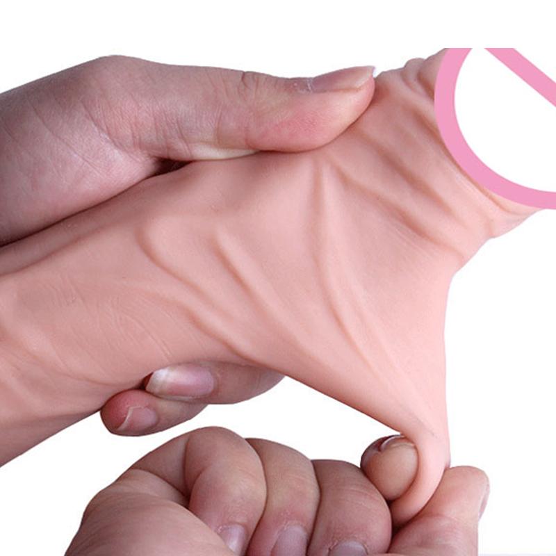 Reuse Condom Penis Extender For Men Condoms Adult Penis Sleeve Enlargement Cock Rings