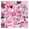 Cross-Border Cartoon Breast Cancer Creative Waterproof Stickers: 55-110 Sheets for Suitcase, Water Bottle, Computer Decoration.