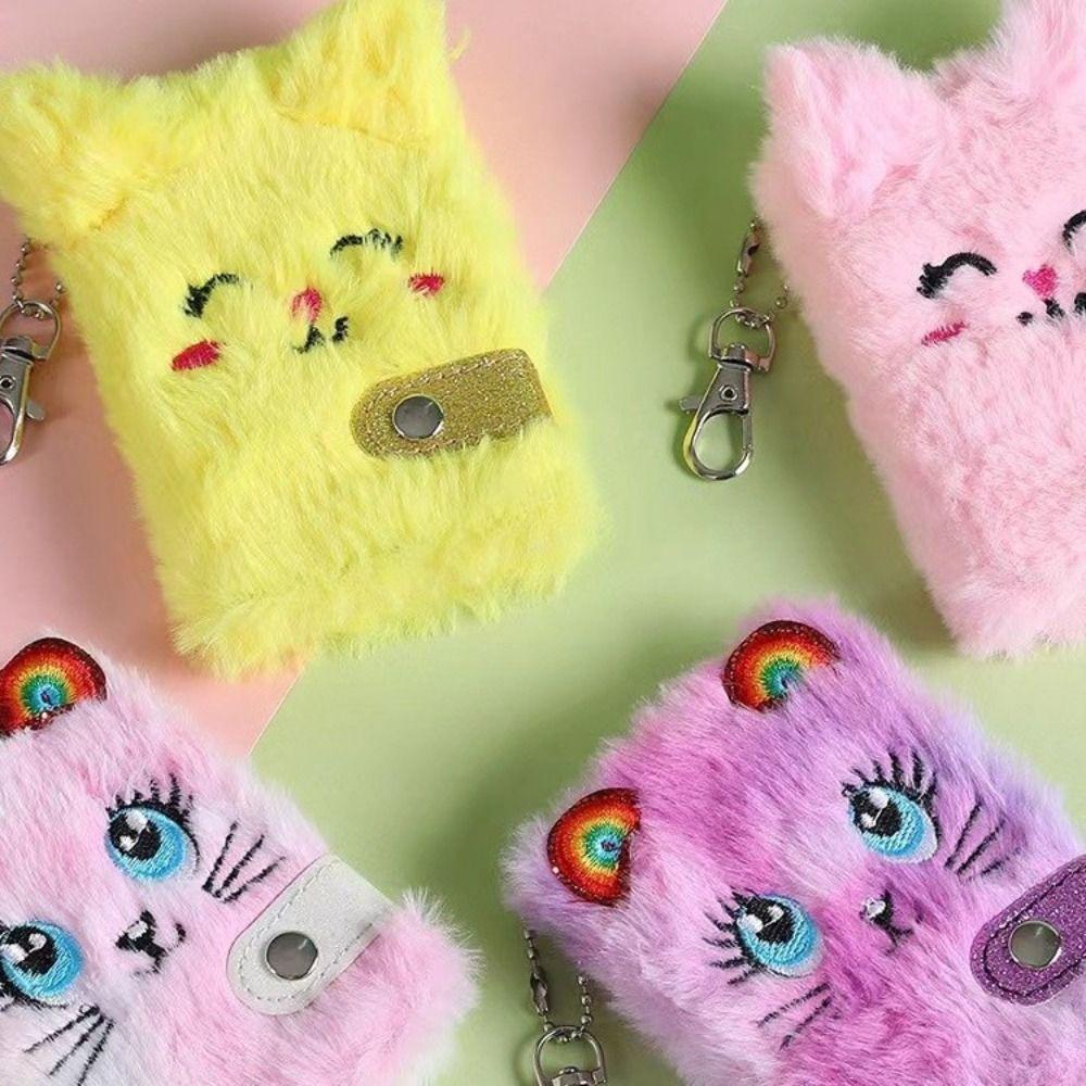 Katzen Gesichts Mini Notizbücher Kawaii Schlüsselanhänger Notizblock Skizzenbuch Mädchen Winziges Skizzenbuch Tägliche Notizen