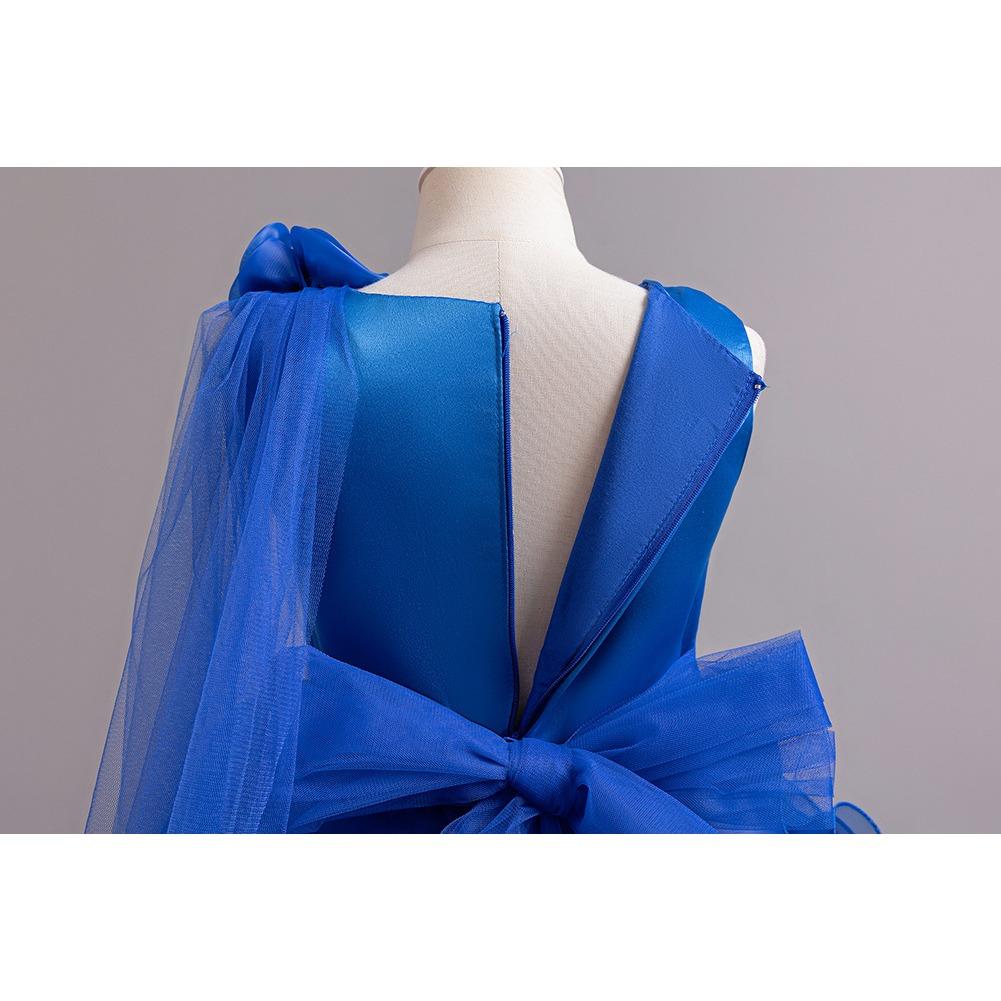 Middle and Large Children's Dress Long Large Flower Department Asymmetric Princess Dress Host Piano Performance Dress 932 Girl's Favourite Dress