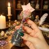 Natural Crystal Star Moon Love Tourmaline Crystal Magic Bell DIY Creative Halloween Witch Magic Props