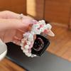 Elastic Pearl Butterfly Chain for Apple 11, iWatch 10987E, & Huawei GT6 Straps