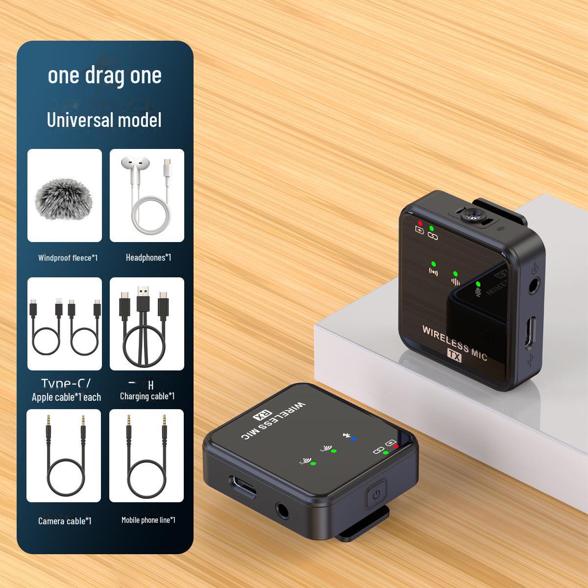 

Двойной беспроводной петличный микрофон с шумоподавлением для записи живого звука на открытом воздухе