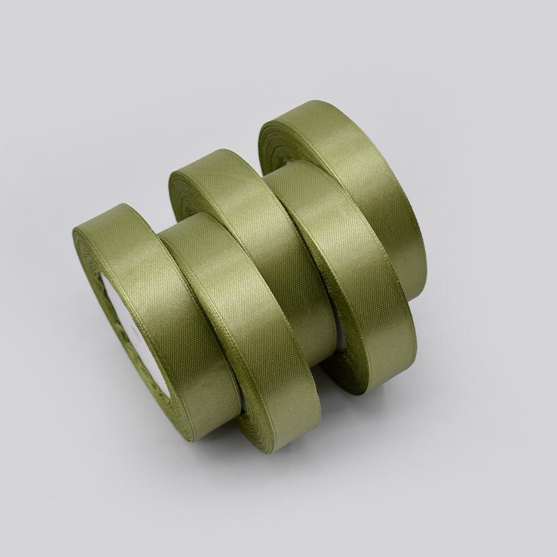 2.5cm Polyester Woven Ribbon for Flower Gift Packaging, Wedding Cakes, and Decorations in Silk Colors