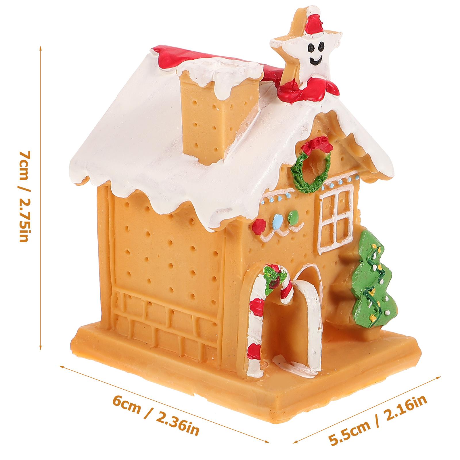 1Pcs Gingerbread House Decor Xmas Candy House Pendant Polymer Clay Handicraft for Holiday Party Cake Topper Indoor Space