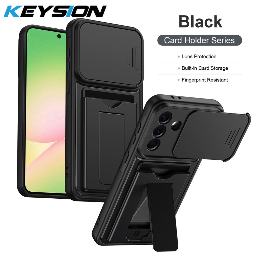 KEYSION Porte-cartes Sac Étui pour Téléphone pour Samsung Galaxy A57 5G A37 A27 A17 5G Protection Coulissante pour Appareil Photo Support Coque antichoc
