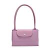 Longchamp Polyamide Canvas With Cow Leather Canvas Bag, One Shoulder Handbag Large Womens Pink