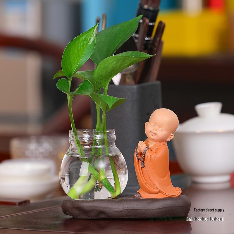 Little Monk Hydroponic Vase: Creative Home and Office Decor