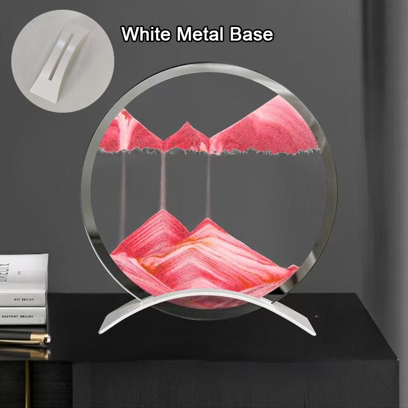 Metallfuß Sandscape Bewegliche Sandkunst Bild Kinetischer Treibsand Dynamische Flüssigkeit Sanduhr Fließende Sandmalerei Heimdeko Geschenke