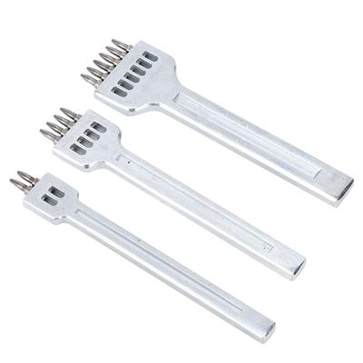 3 Pcs Prong Chisel Leather HCS 4mm Spacing Stitching Punch Tool 2+4+6 Prong Chisel  Less Than Br More Than (4mm(2+4+6) )
