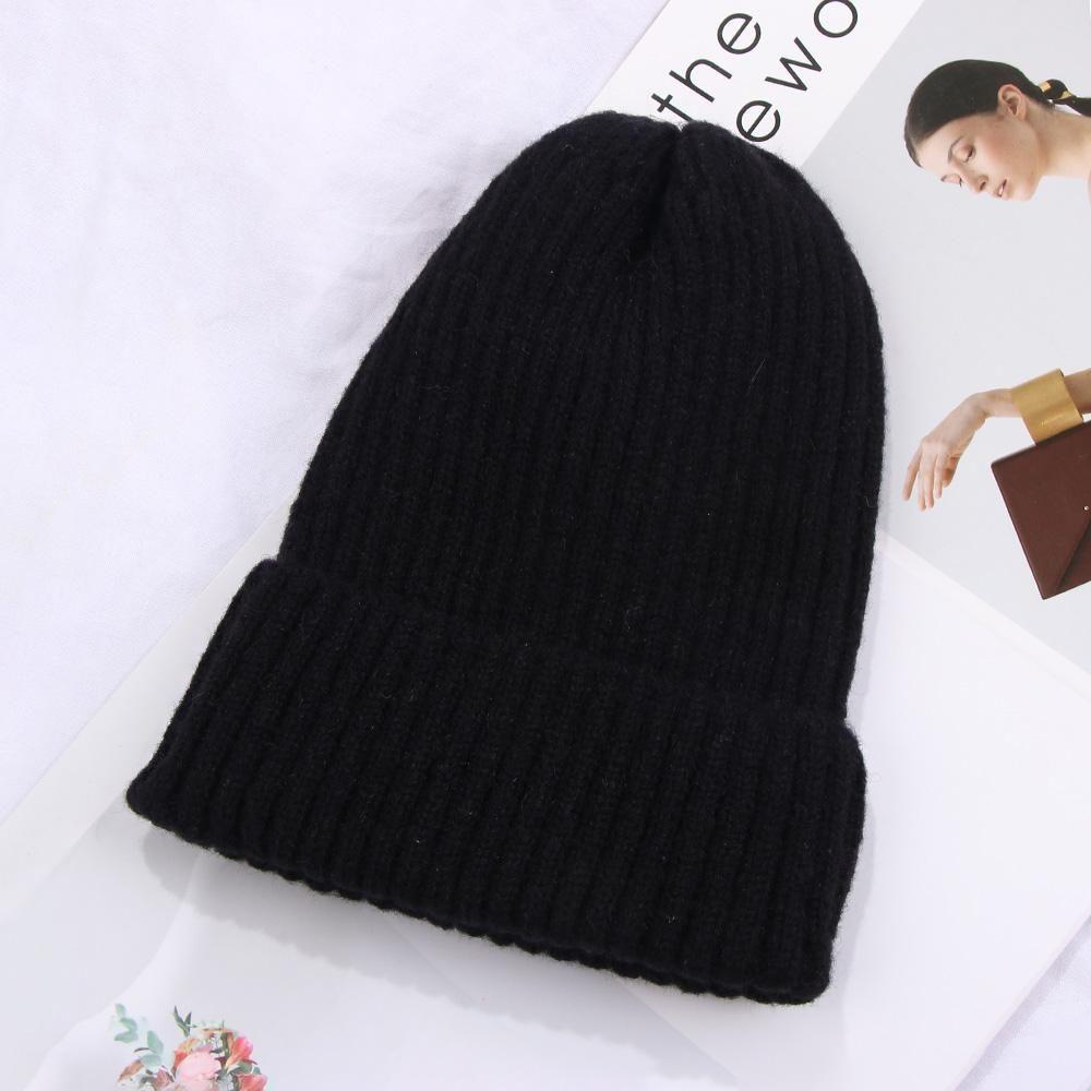 New Fashion Thicken Warm Soft Slouchy Bonnet Wool Knit Beanies Hedging Cap Ski Hat