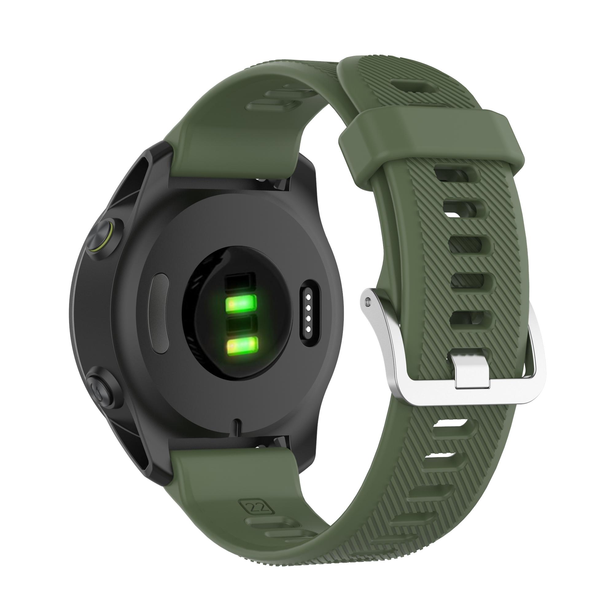 

Solid Color Silicone Replacement Watch Strap for Garmin Forerunner 745 Black