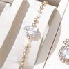 5 Piece Set For Women Personalized Fashion Minimalist And High-end Water Droplet Diamond Necklace Earrings Ring Bracelet Set