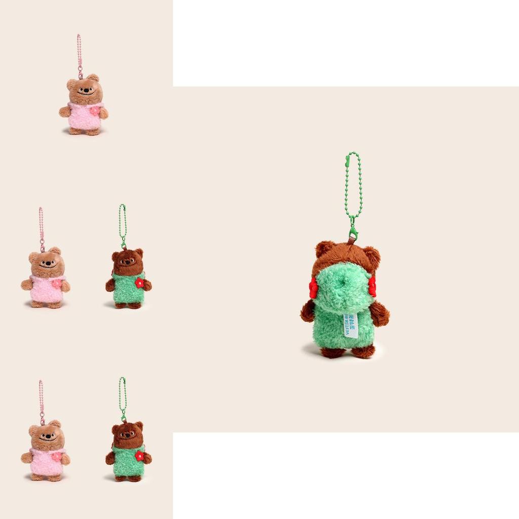 Llavero de Peluche de Pareja de Osos con Diseño de Ropa Para Regalo y Decoración