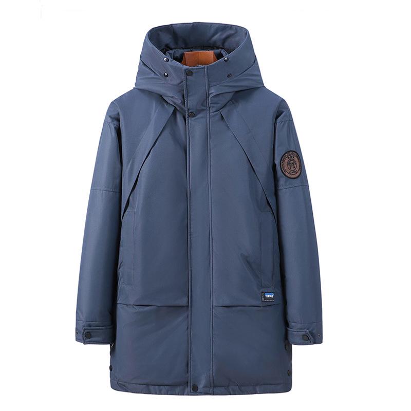 2026 Men's Mid-Length Thickened Winter Down Jacket with Faux Fur