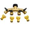 Strong Brass 4 Port Liquid Device Includes 4 Aluminum 3/4 Inch Threaded Nipples For Outdoor Usage