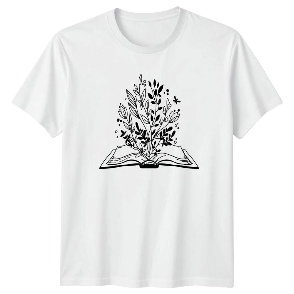 A Story Blooms On Every Page TShirt Botanical Reading Bookworm S