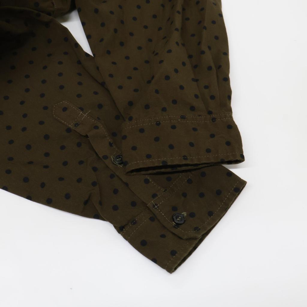 ICHI [Good Condition] SM210429 Polka Dot Shirt dress *There is no size notation. Khaki x BlackUsed