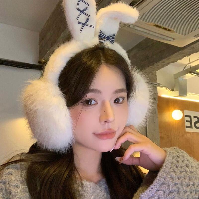 Милые зимние наушники-грелки с длинными ушами