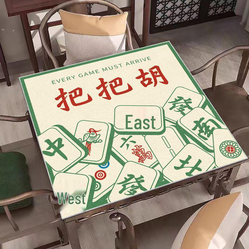 Chinese Style Mahjong Table Mat - Soundproof, Noise-Reducing, Wear-Resistant Square Table Cloth for Chess and Card Rooms