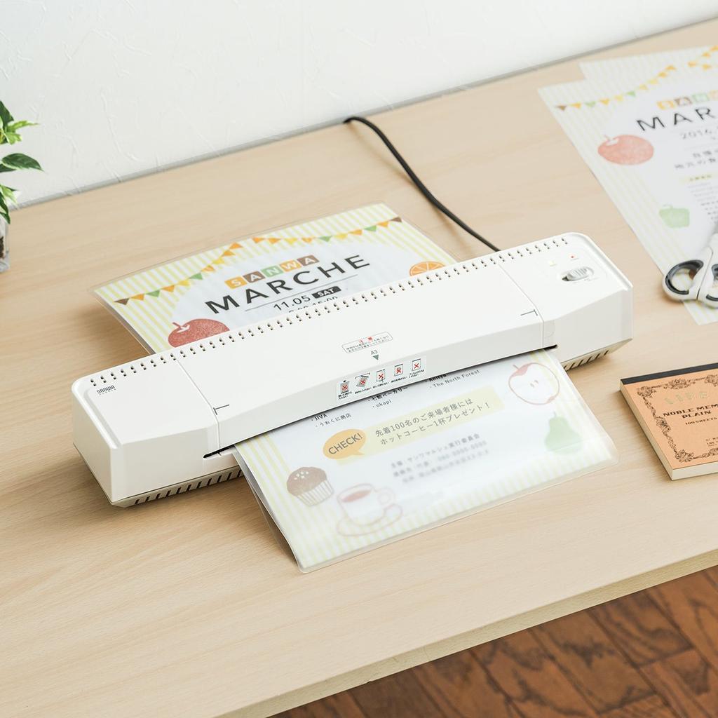 Sanwa Direct Film Laminator, A3/A4 Compatible, 100 Thickness, 400-LM003