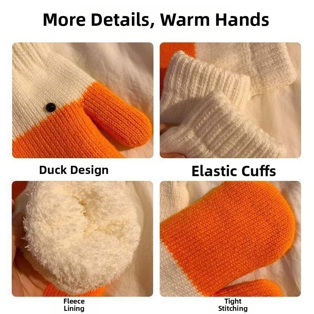Polyester Winter Knitted Gloves Orange Anti-cold Mittens Creative Cartoon Goose Gloves  Couple