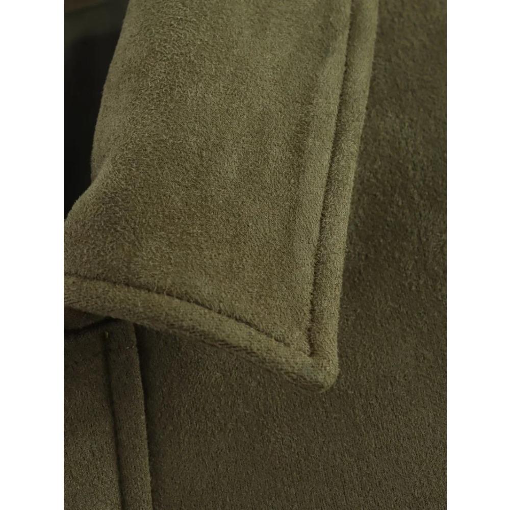 New Women's Suede Texture Effect Loose Version of Fashion Lapel Shoulder Bomber Jacket