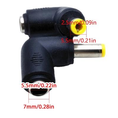 Portable DC5521 Female To DC5.5x2.5mm Male Converter Adapter Elbow Conversion Head for Various Laptops Brands