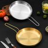 Handled Stainless Steel Frying Pan 18/20cm Snack Dish High-quality Serving Plate  Barbecue