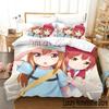 Anime Girls Bedding Set Cells At Work Duvet Cover Pillowcase Cartoon Comforter Cover Set Bed Linen Set for Teens Boys