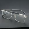 Half Frame Square Eyewear Women Men Simple Metal Reading Glasses At Home Eyeglas Male Female Anti-Blue Light Presbyopia Eyewear