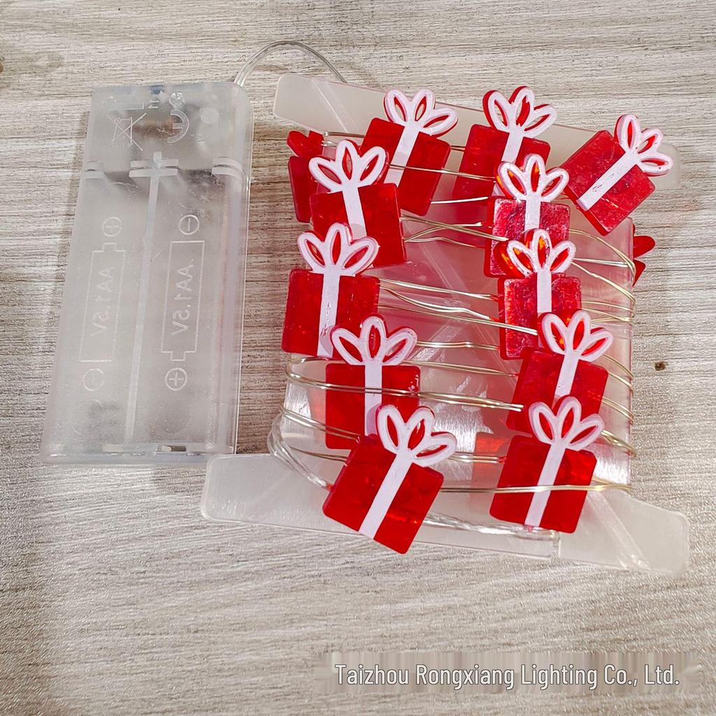 LED Christmas String Lights - Santa, Candy Cane & Snowman Designs with Battery Box, Copper Wire Decoration