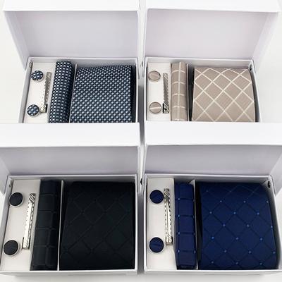 Men'S Tie Gift Box 6-Piece Set Tie Pocket Towel Scarf Cuff
