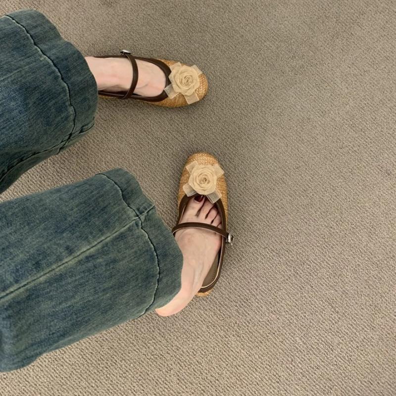 Fashion Flower Women Loafers Shoes Fashion Casual Woman Sandals Elegant Mary Jane Shallow 2025 Designer Summer Soft Mujer De Zapatillas