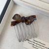 Bow Acetate Insert Comb: High-End Hair Clip for Women, Ideal for Taming Flyaways and Bangs.