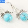 European and American Trinkets Natural Crystal Angel Wings European and American Earrings Autumn and Winter Kaai Female Earrings