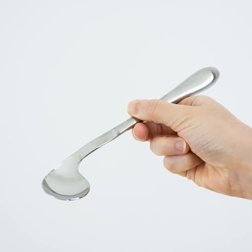 Aoyoshi Willassist Light Spoon, Left-Curved, Stainless Steel, Dishwasher Safe, Easy to Hold, Boilable Disinfection, Willassist Meal Aid, Product Numbe