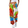 Women's Gigital Color Printing Casual Sports Pants Loose Drawstring Trousers