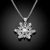 Huitan Romantic Snowflake Design Women's Necklace with Dazzling Crystal Cubic Zirconia Wedding Party Temperament Bridal Jewelry