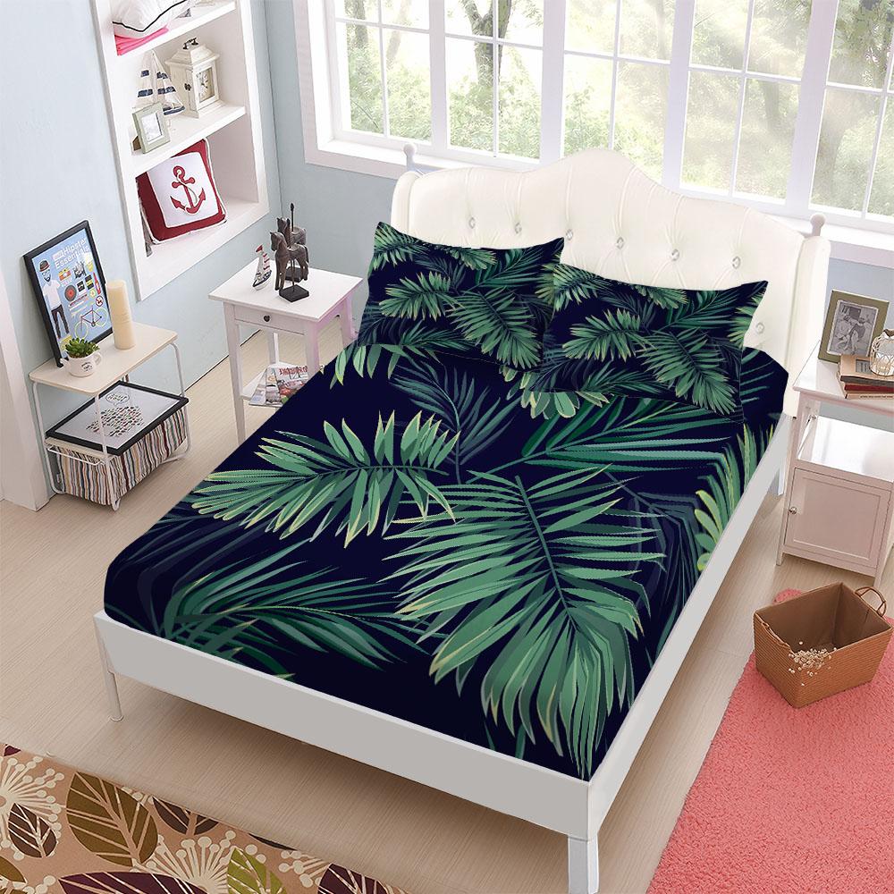 

Botanical Mushroom Fitted Sheet Set King Queen Double Full Size Bed Linen Set 90x200x15cm deep