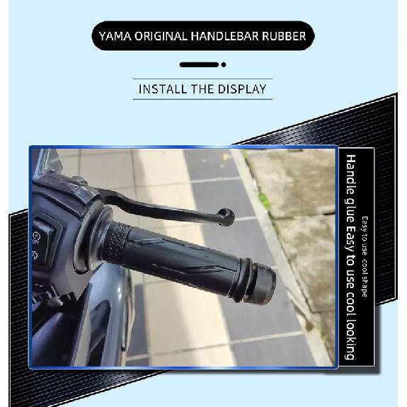 1pair Motorcycle Left and Right Throttle Tube Hand Grips Rubb with Bar End Plug For Yamaha NMAX 155/Y15/Y15ZR/SRL155/LC135/NVX15 Throttles 2