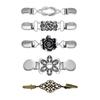 Retro Sweater Shawl Clips Clasp Fasteners Elaborate Flower for Women Girls Brooch Collar Clips Elaborate Flower Clasp