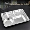 Large 304 Stainless Steel 6-Compartment Divided Lunch Tray